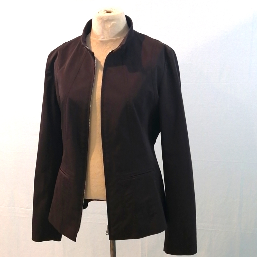 ESCADA Sport Brown Elevated Athleisure Zip Jacket Size 12